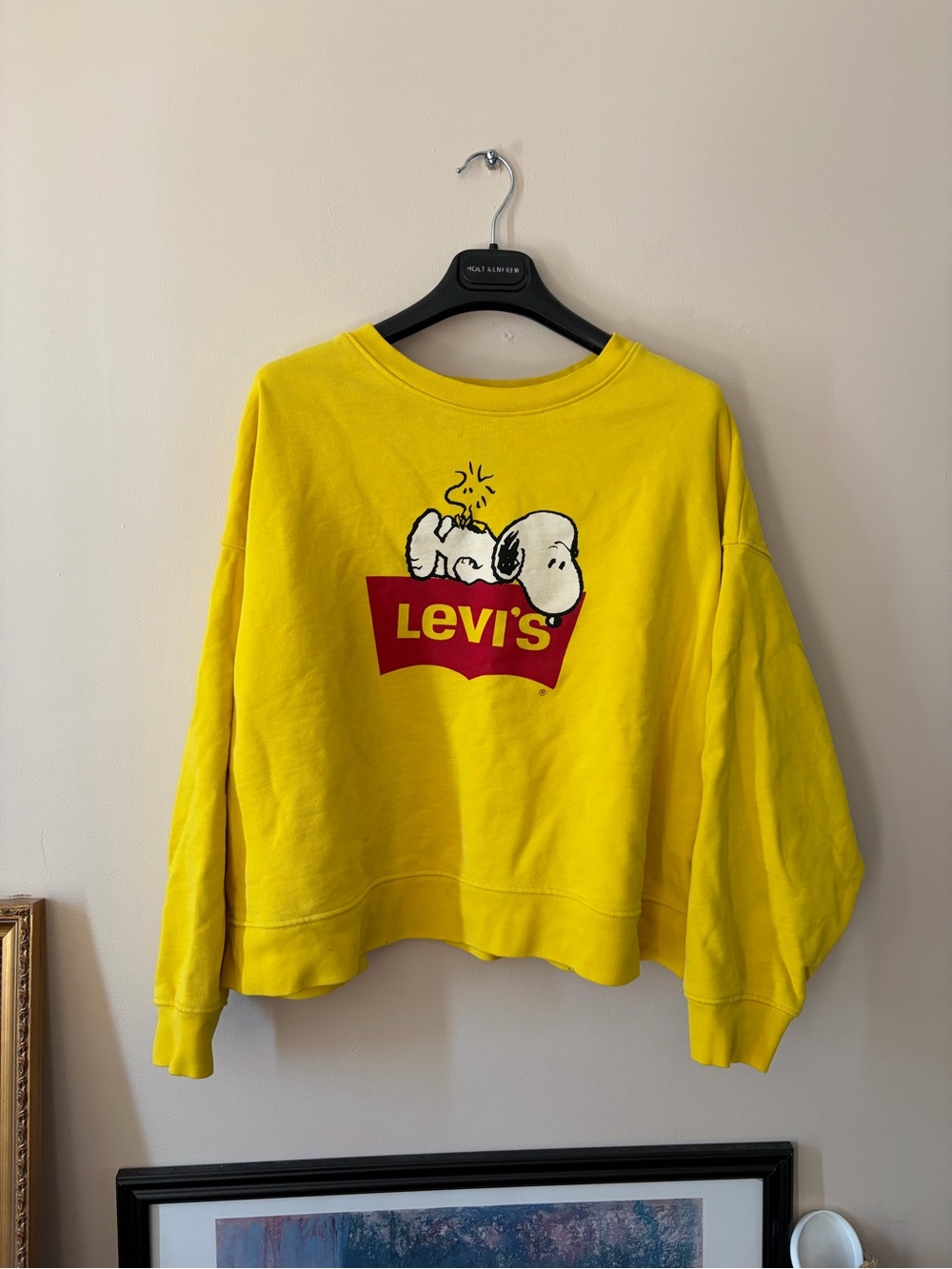 Levi's Yellow Crewneck Sweatshirt with Red Logo